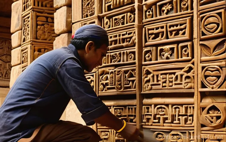 문화재수리 프로젝트 성공 사례 - **Prompt 1: Grand Temple Restoration**
A majestic ancient Indian temple, carved from weathered s...