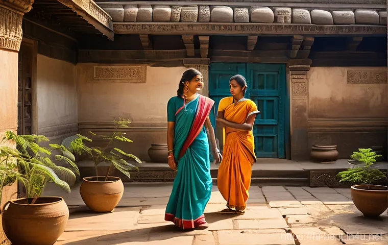 문화재수리에서의 책임과 법적 의무 - **Prompt:** A vibrant scene depicting a diverse Indian community, including men, women, teenagers, a...